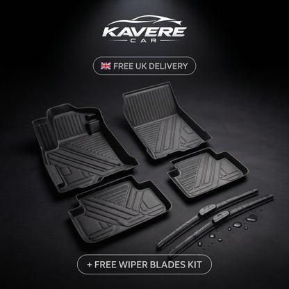 3D Car Mats – Full Set + Free Wipers